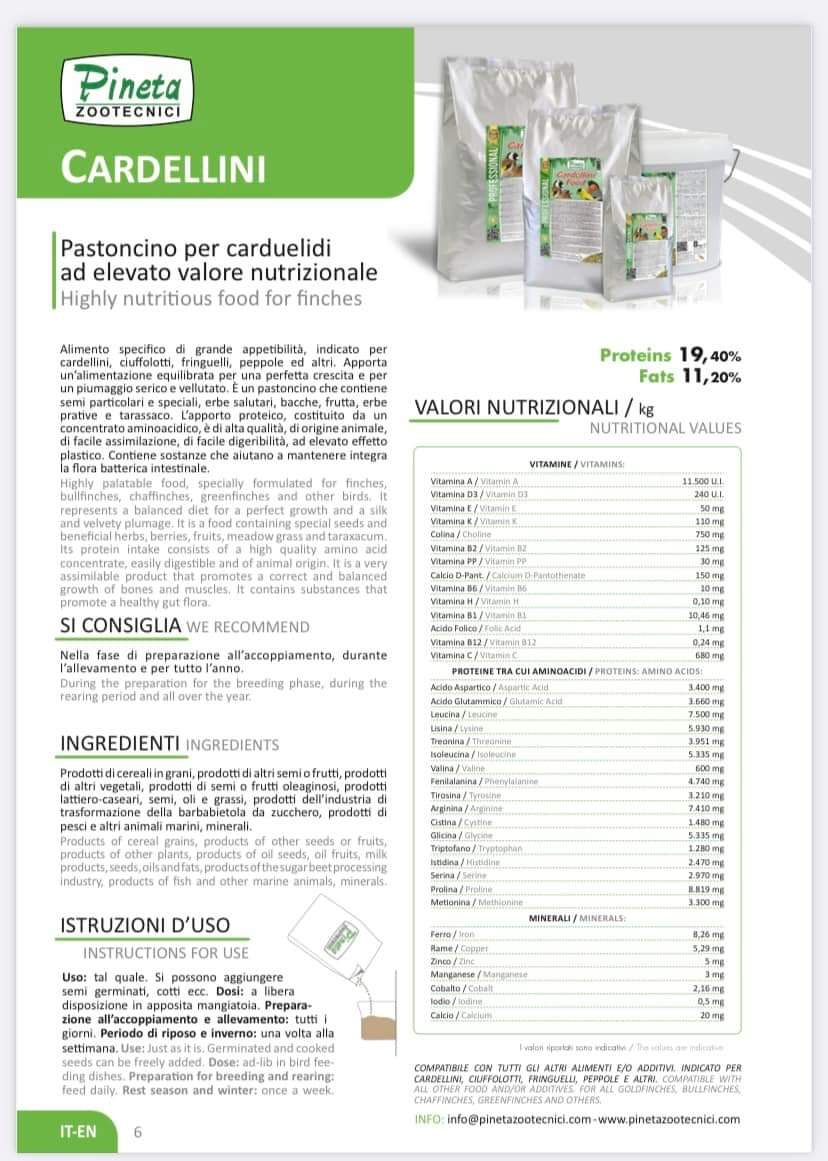 Cardellini Food 1kg, Pineta Zootecnisi
