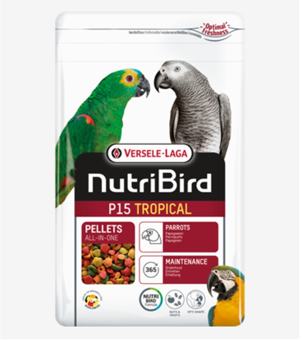 NutriBird P15 Tropical Pellets 10kg - Complete Voeding - Papegaaien