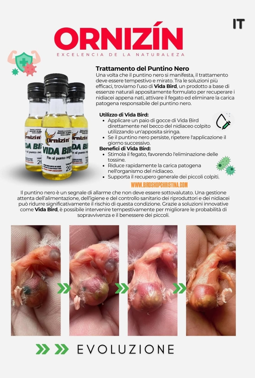 Vida Bird 20ml - Anti Zwarte Stip - Ornizin