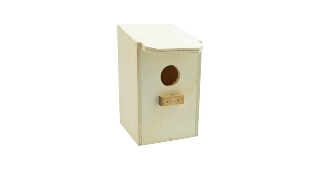 Grasparkieten nestblok schuin dak