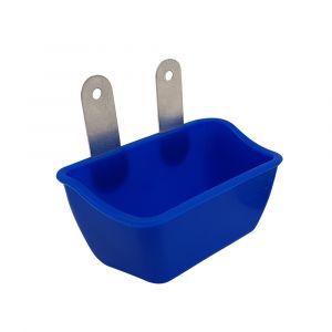 Eetbak blauw + metalen steun