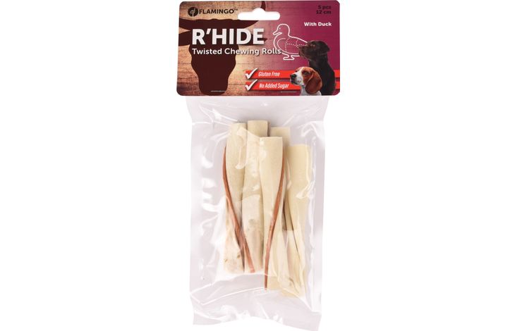 Snack R'hide Kauwrol Wit Met Eend 12cm 24 gram - 5 stuks 70 gram