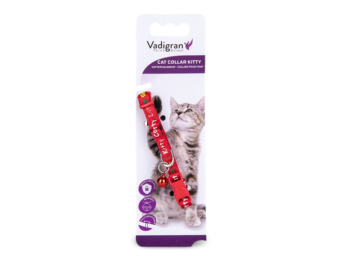 Katten halsband kitty cat rood 20-27 cm x 8 mm