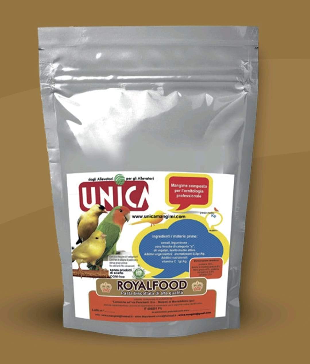 RoyalFood 2kg - droog eivoer - alle vogels - proteïne 18% - Unica