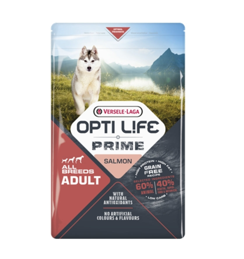 Opti Life Prime Adult All Breeds ( Graanvrij ) Zalm 2,5kg - Versele Laga