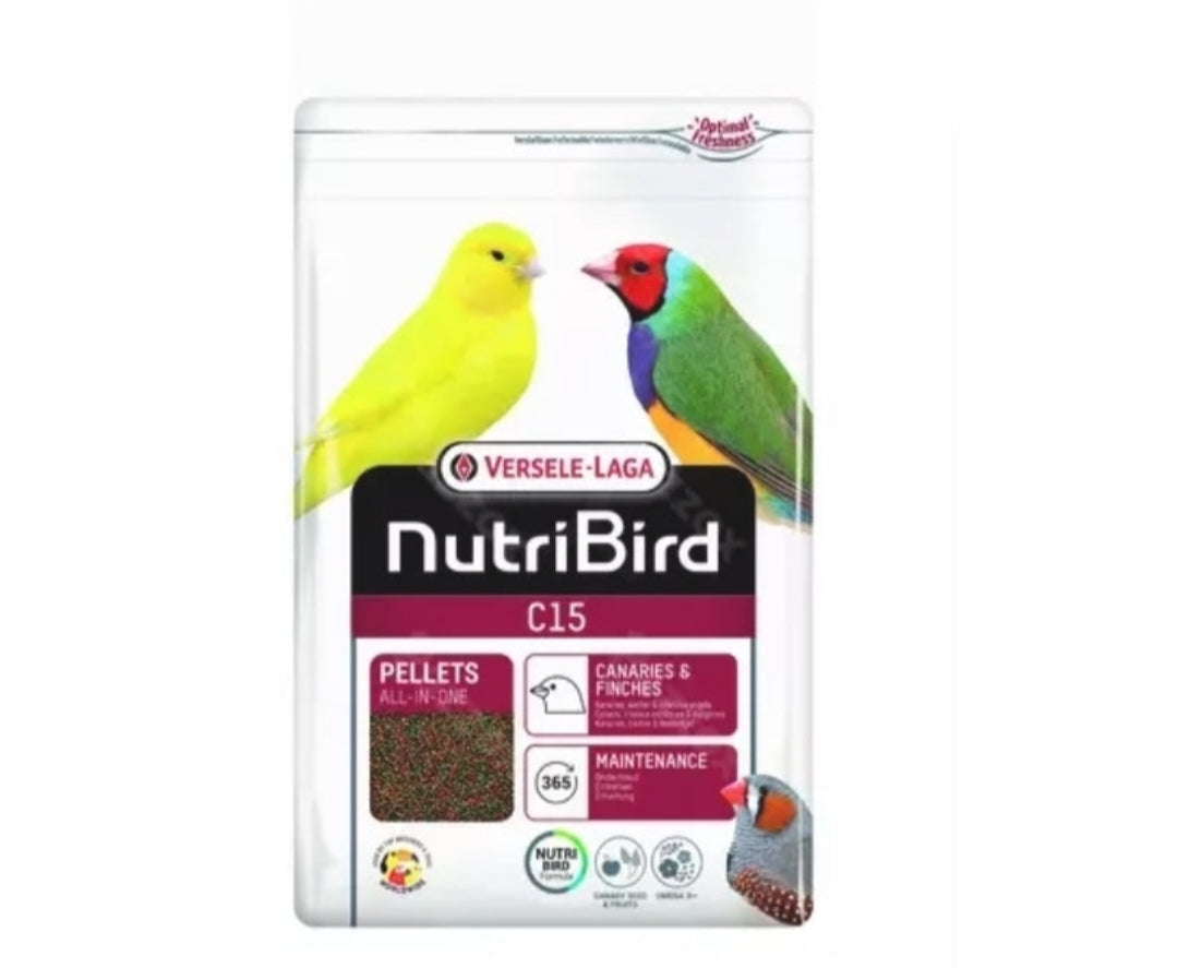 Nutribird C15 Kanarie 1kg - Onderhoudsvoer - Pellet Voer