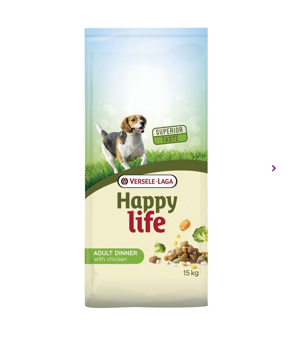 Happy Life Adult Dinner Kip Hondenvoer 15 kg - Versele Laga