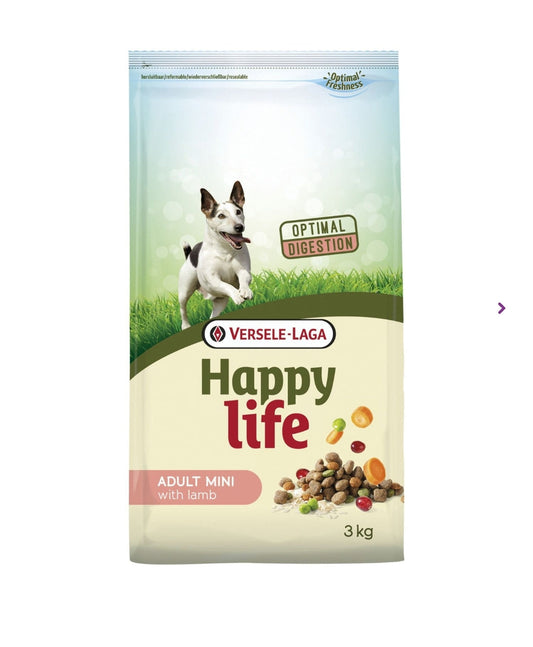 Happy Life Adult Mini Hondenvoer Lam 3 kg - Versele Laga