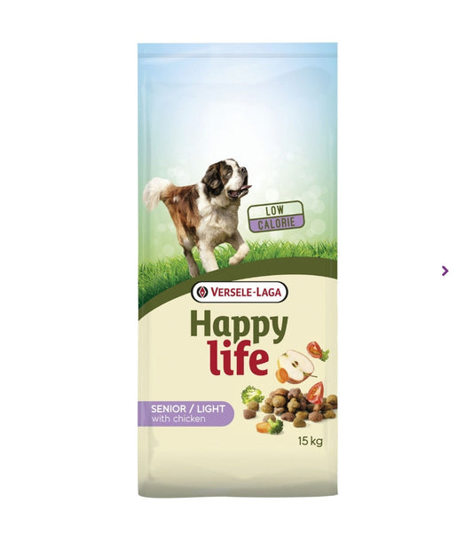 Happy Life Light Senior Kip Hondenvoer 15 kg - Versele Laga