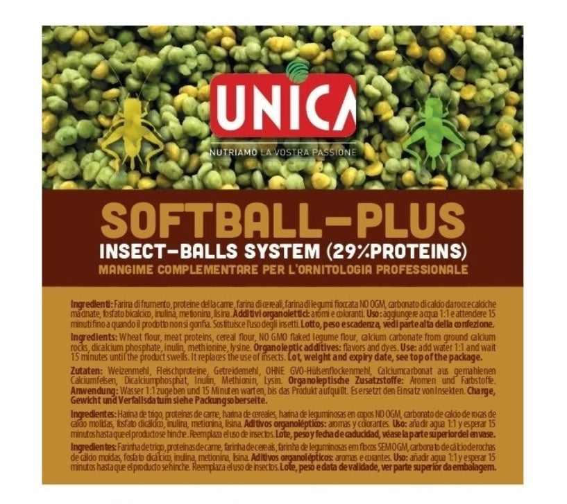 Softball plus 1kg ( alternatief voor diepvries insecten ) 29% Protéine