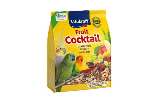 Vitakraft fruit cocktail (dwerg)papegaaien & grote parkieten 250 gram, noten & vruchten mix