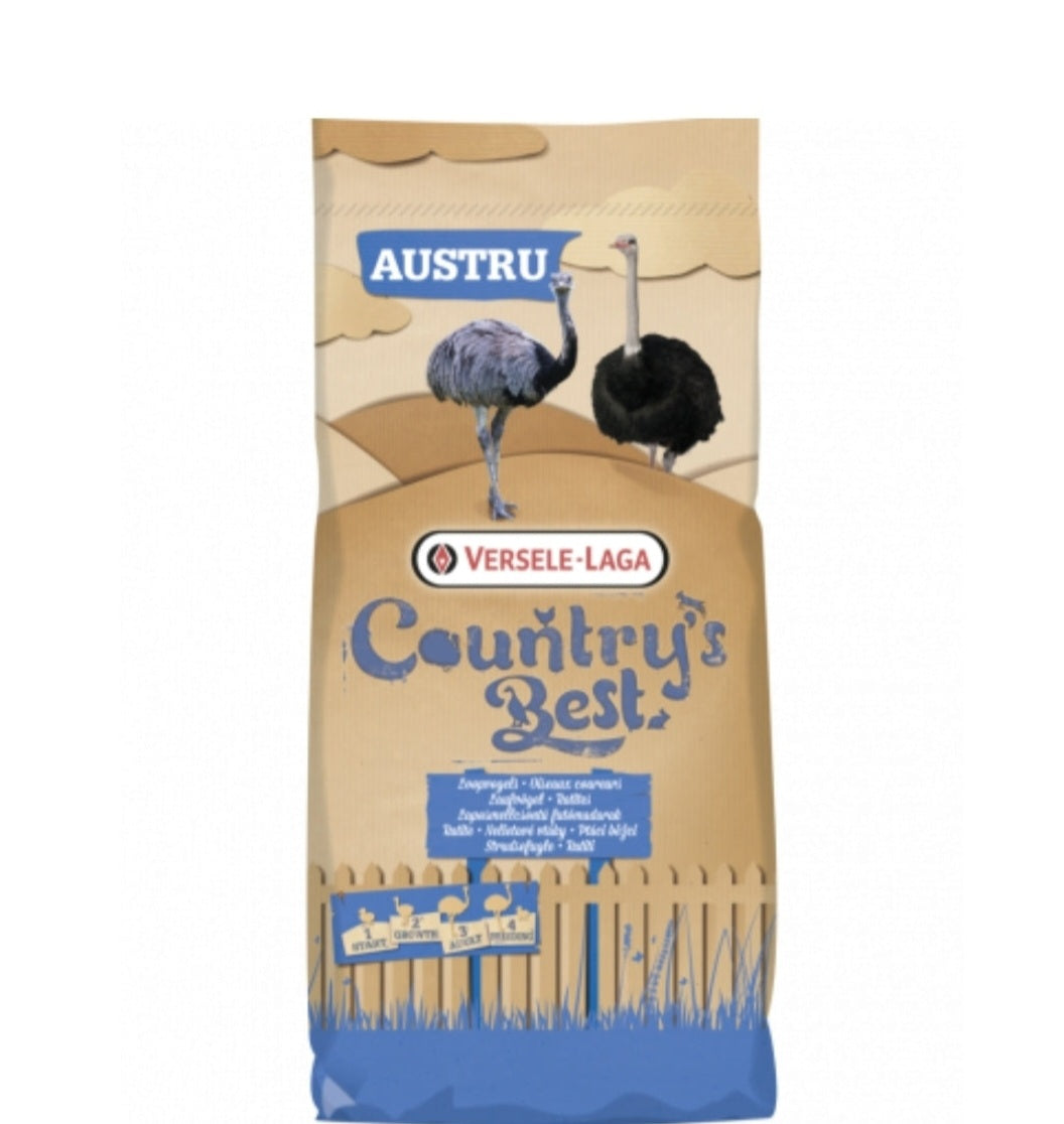 Country's Best AUSTRU 1 & 2 Pellet 20kg - Groeikorrel (3mm) Voor Loopvogels De Eerste 6 Maanden