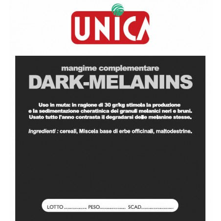 Dark melanins 200 Gram (versterkt zwarte en bruine melanine in het verenkleed) Unica