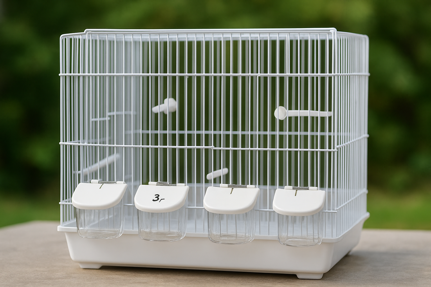 Witte broedkooi draadkooi stapelbaar 45cm ( met onderbak )