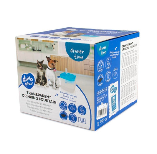Duvo+ Transparante Drinkfontein 1,8 Liter