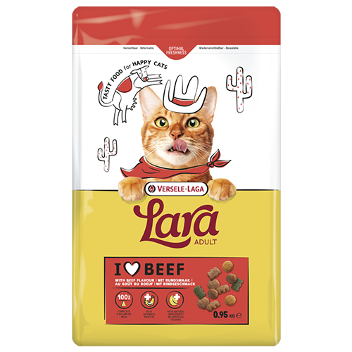 Lara Adult Beef Flavour 1.9kg - Heerlijke Rundvleesbrokjes - Volwassen Katten