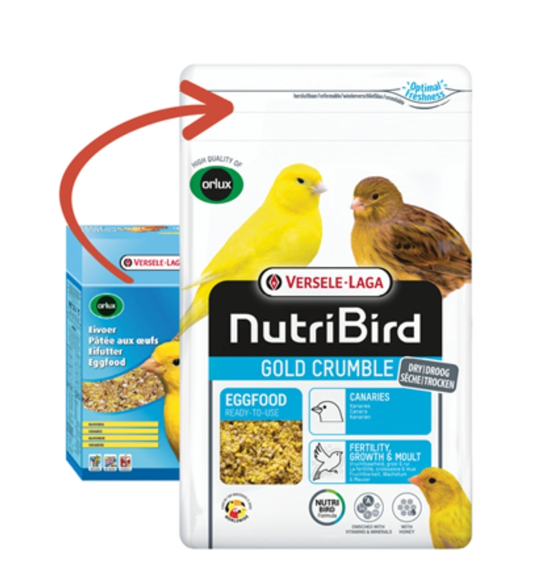 Nutribird Gold Crumble eivoer gele kanarie 1kg