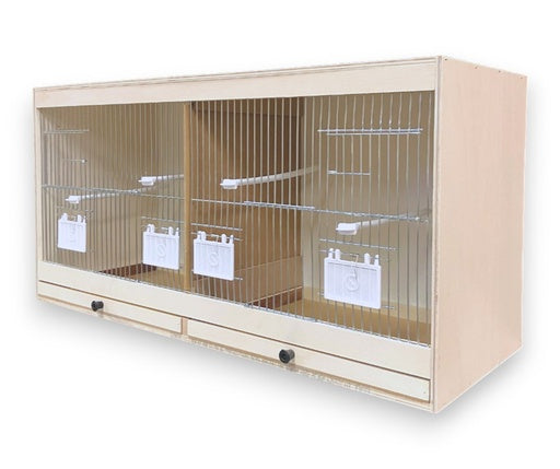 Houten Kweekkooi, Met Klepjes/Eetpotten 80x40x30cm