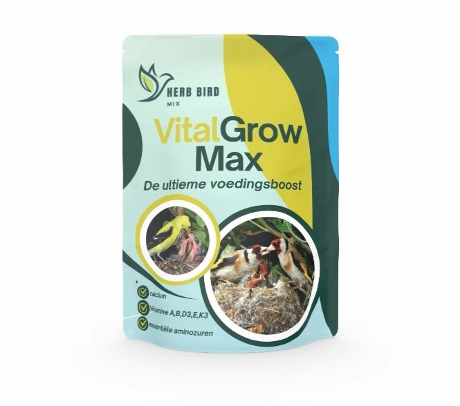 VitalGrow Max 500 Gram - Calcium Vitamines en Essentiële aminozuren  - Herb Bird Mix