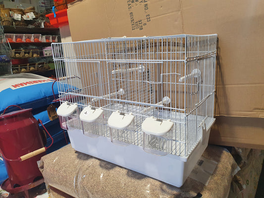 Witte broedkooi draadkooi stapelbaar 45cm ( met onderbak )