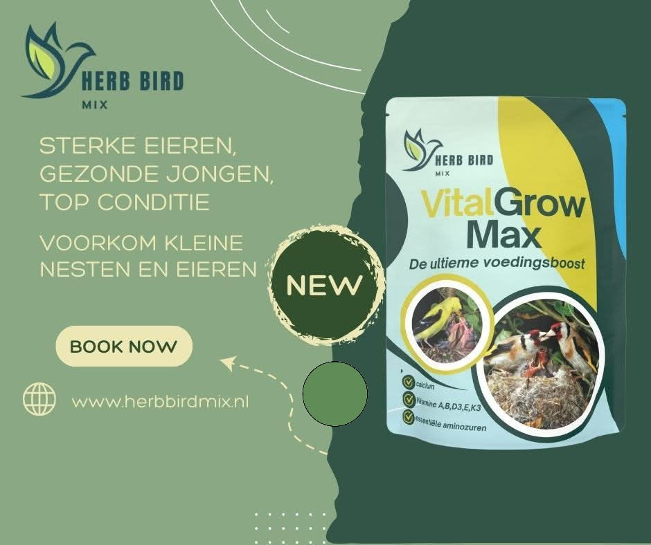 VitalGrow Max 500 Gram - Calcium Vitamines en Essentiële aminozuren  - Herb Bird Mix