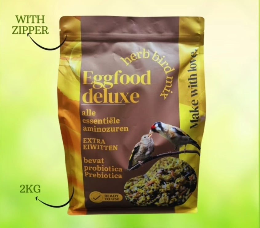 NEW Eggfood Deluxe 2kg 21% Eiwitten ( + Paardenbloem, Biergist, Zijderupsen ... )